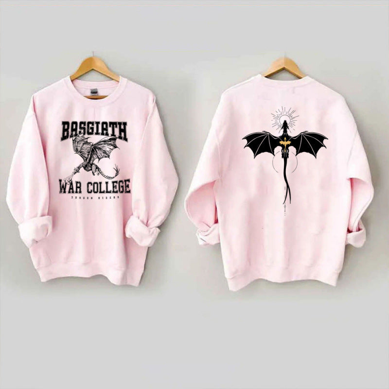 Damen Sweatshirt Drachenmotiv College-Design Norvielle