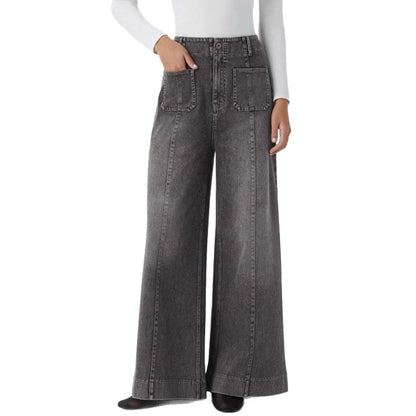 Damen Weite Jeanshose Hochtaschen Norvielle