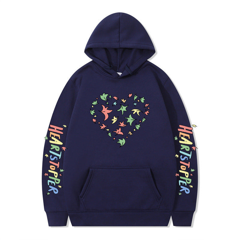Damen Kapuzenpullover Herz- und Blattmotiv Norvielle