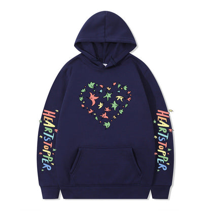 Damen Kapuzenpullover Herz- und Blattmotiv Norvielle