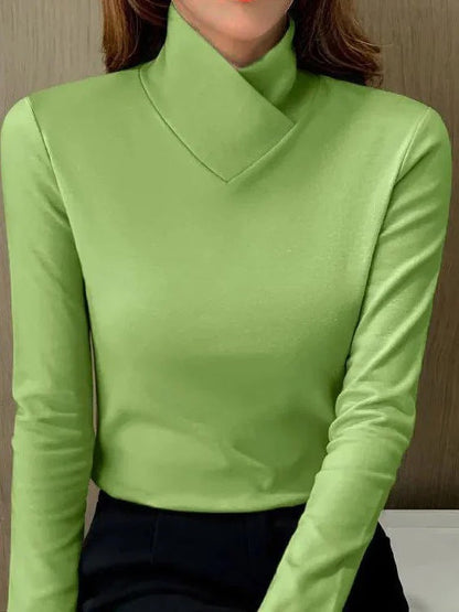 Norvielle Damen Rollkragenpullover Elegantes Design Hocher Kragen