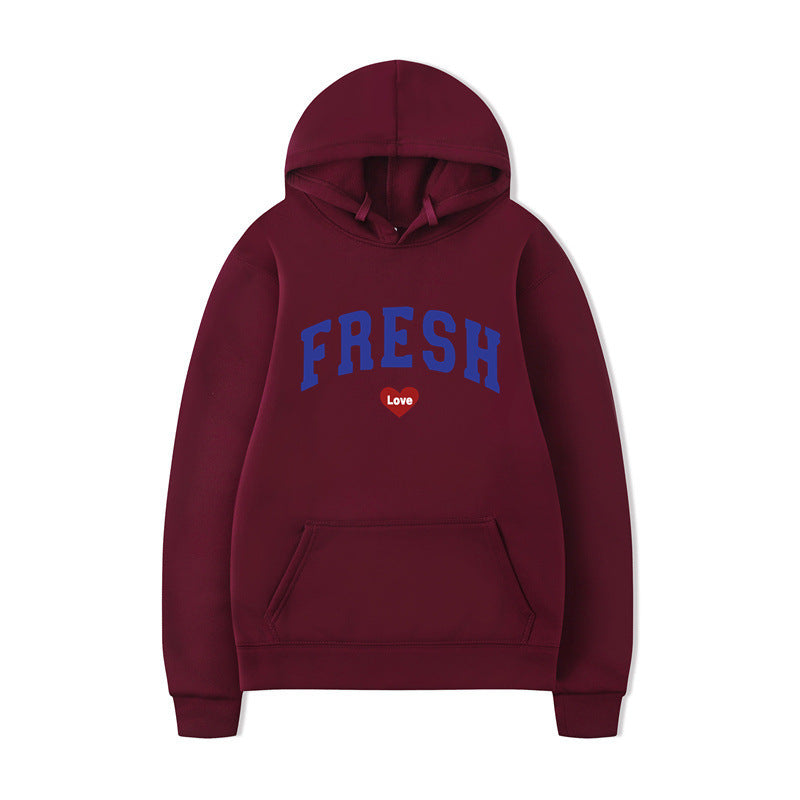 Damen Kapuzenpullover Weiches Innenfleece Verspielter Schriftzug