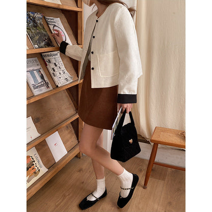 Damen Blazer Elegant Kurz Dekorative Knöpfe