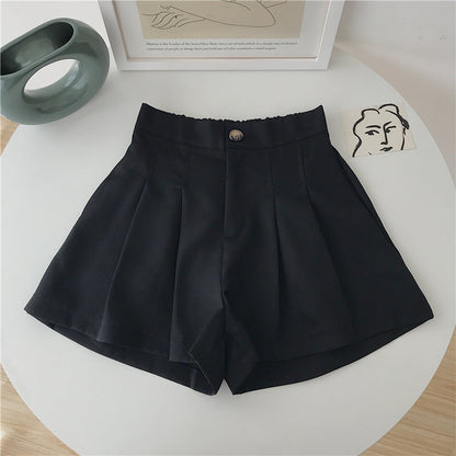Damen Shorts Faltenwurf Knopfdetail Elegante
