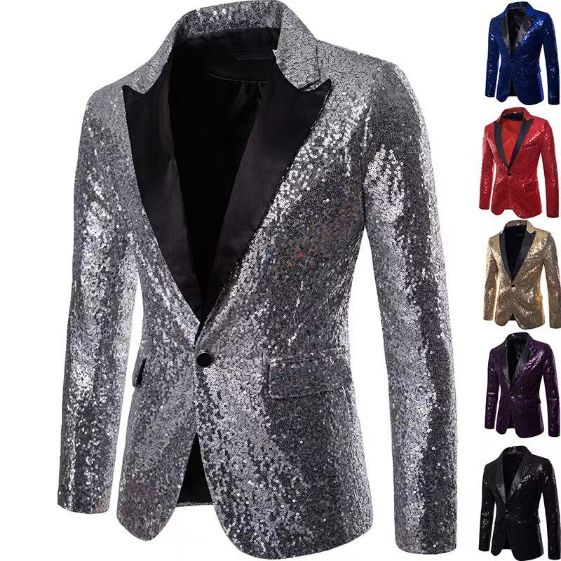 Herren Blazer Pailletten schimmernd Norvielle
