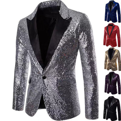 Herren Blazer Pailletten schimmernd Norvielle