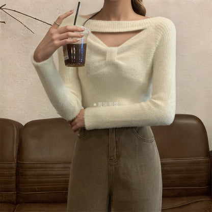 Damen Strickoberteil mit Cut-Out