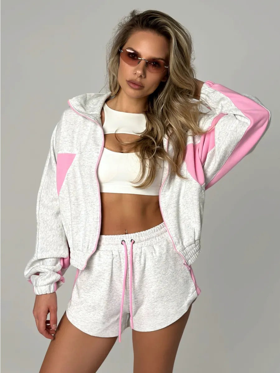 Damen Sportjacke und Shorts-Set Norvielle