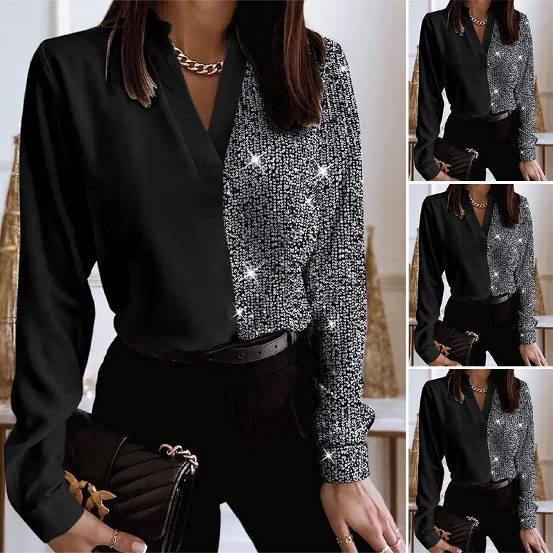 Damen Bluse Glitzernd Modern Norvielle - Norvielle