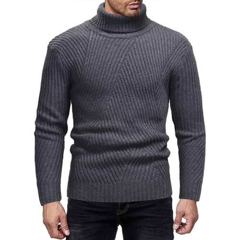 Herren Strickpullover Rollkragen Strukturierter Look