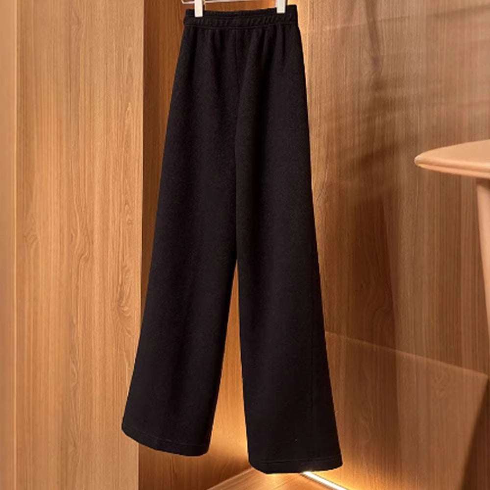 Damen Weite Stoffhose Elastischer Bund