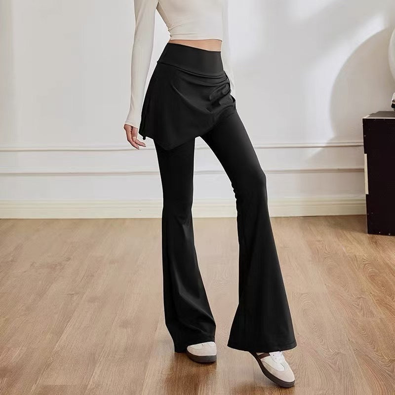 Damen Flare-Hosen Asymmetrischer Schnitt Hoch Tailliert Norvielle