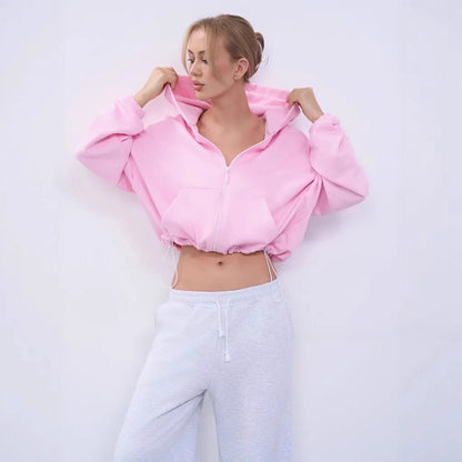 Damen Oversized Kapuzenpullover Reißverschluss Norvielle