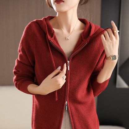 Damen Zip-Hoodie Wärmend Einknopfdesign Norvielle