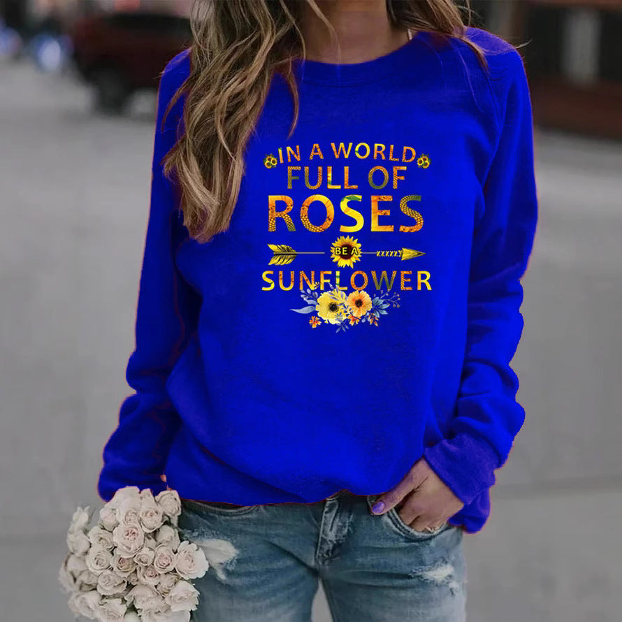 Damen Sweatshirt Blumenverzierung Inspirierendes Motiv Norvielle - Norvielle
