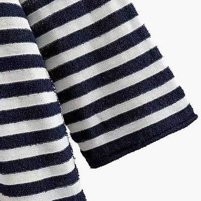 Damen Streifenpullover Weites Modell Baumwolle Norvielle