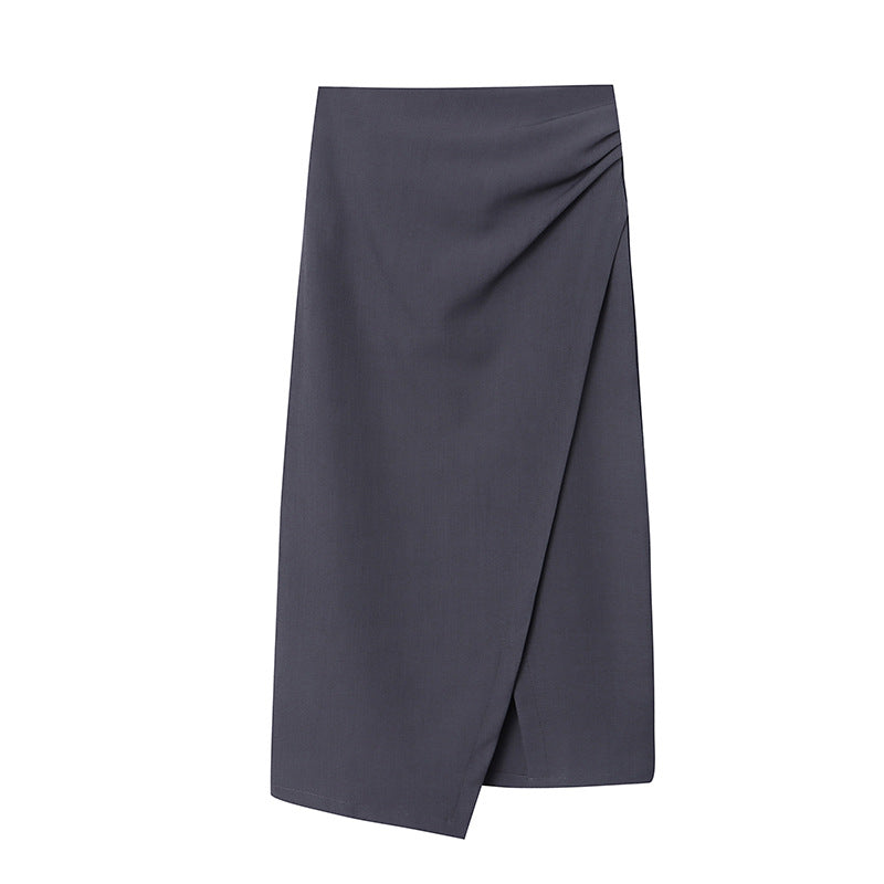 Damen Wickelkleid Figurbetont Schlitz Knopfdetails