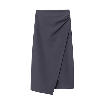 Damen Wickelkleid Figurbetont Schlitz Knopfdetails
