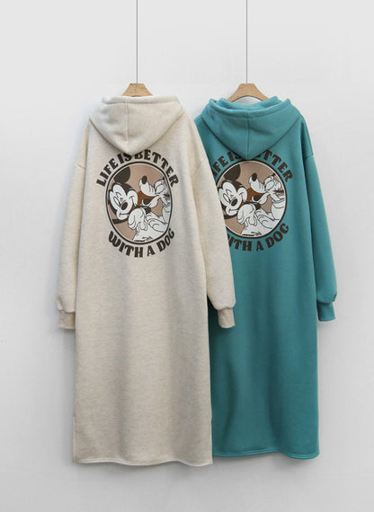 Damen Hoodie-Kleid Großflächiger Print Bequem Norvielle