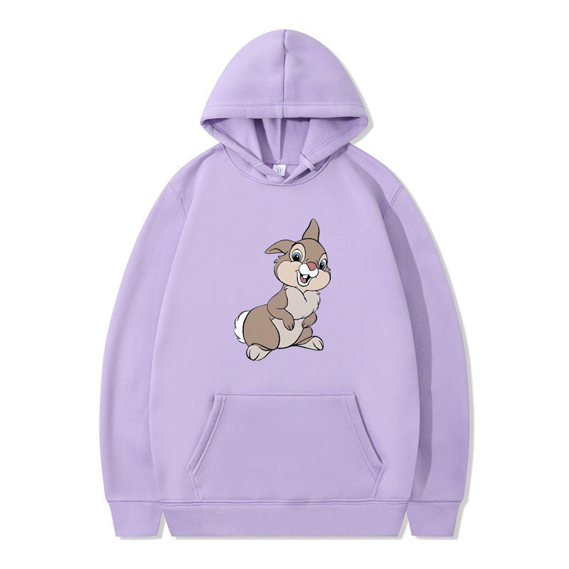 Damen Pullover Kapuzenpullover mit Kängurutasche und Hasen-Design