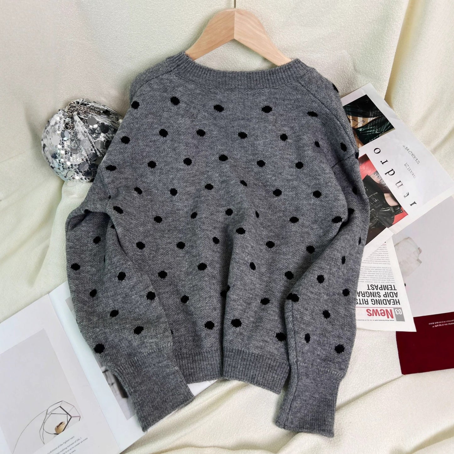 Damen Pullover Lebendiges Punktedesign Norvielle