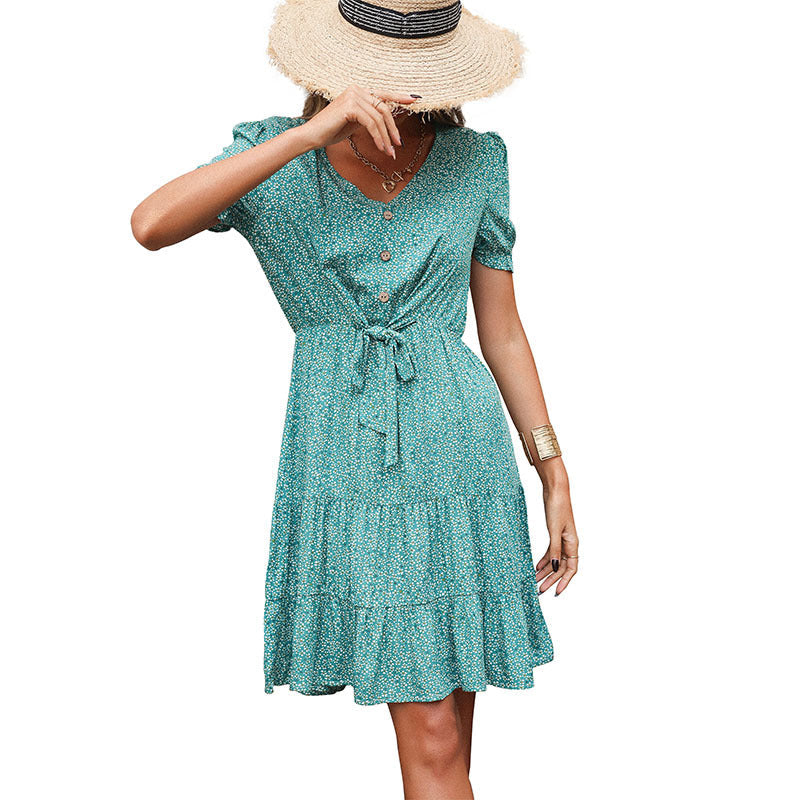 Damen Midi-Kleid Tailliert Floralmuster Norvielle