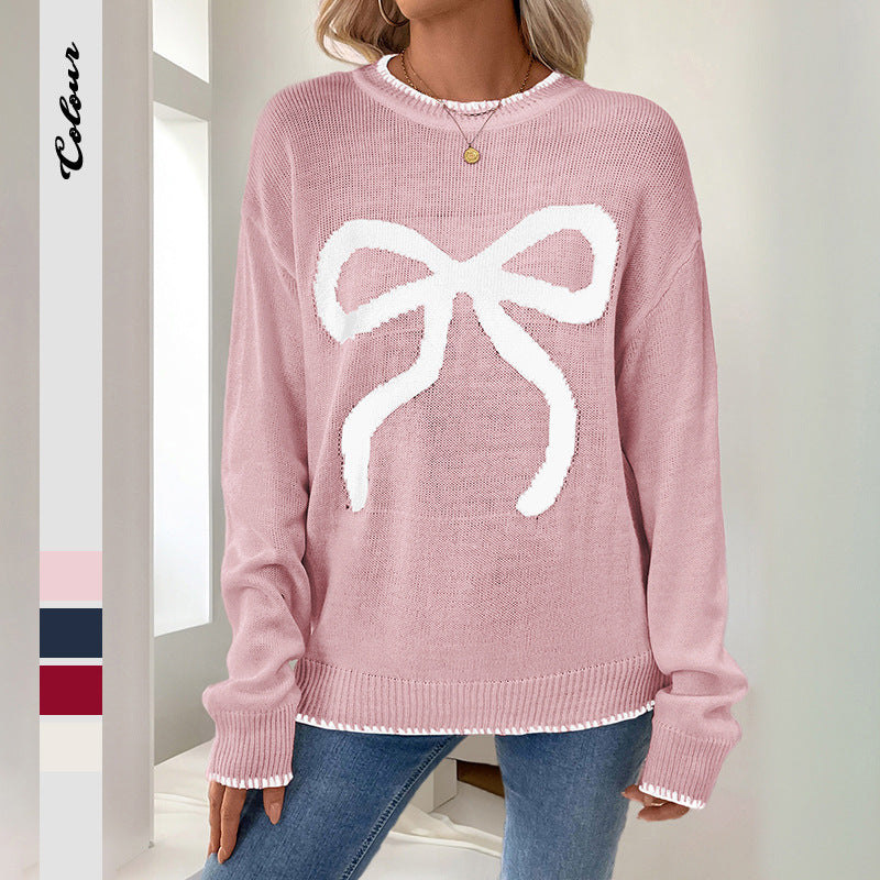 Damen Strickpullover Festlich Schleifenmuster Lässig Norvielle - Norvielle