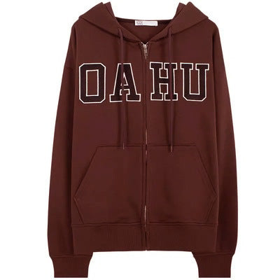 Damen Oversized Kapuzenjacke Baumwolle