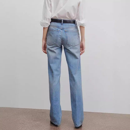 Damen Weite Jeans Hochgeschnitten Norvielle