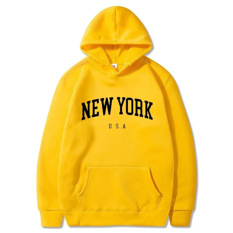 Damen Kapuzenpullover New York Print Bequem Norvielle