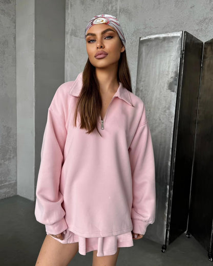 Damen Sweatshirt Reißverschluss Norvielle