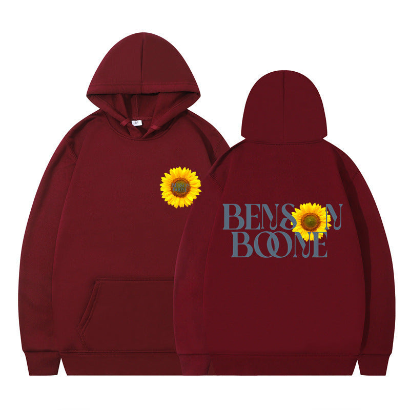 Damen Kapuzenpullover Sonnenblumenmotiv Bequem