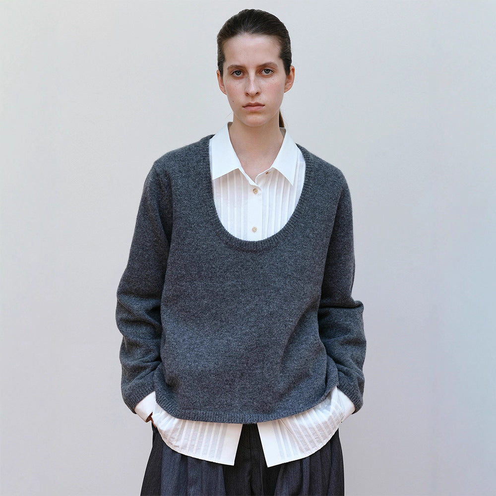 Damen Strickpullover Rundhalsausschnitt Norvielle - Norvielle