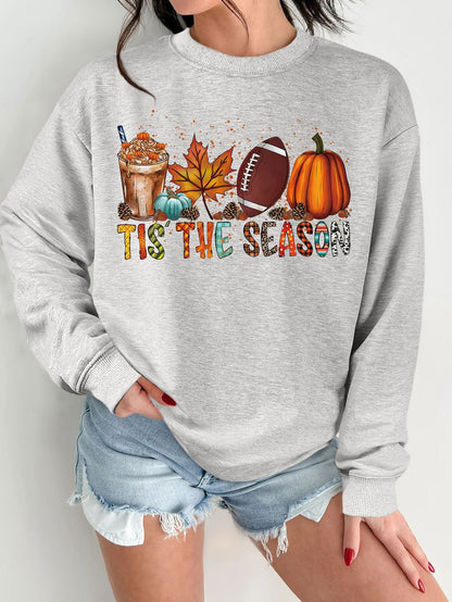 Damen Sweatshirt Herbstlich Motiv Lässiger Schnitt Norvielle