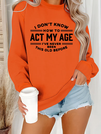 Damen Sweatshirt Lässiger Schnitt Humorvolles Design Grau