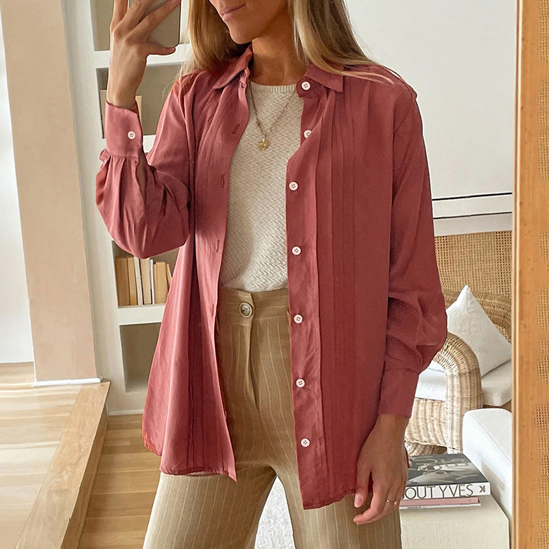 Damen Bluse Strukturiertes Design Elegante Knöpfe Norvielle