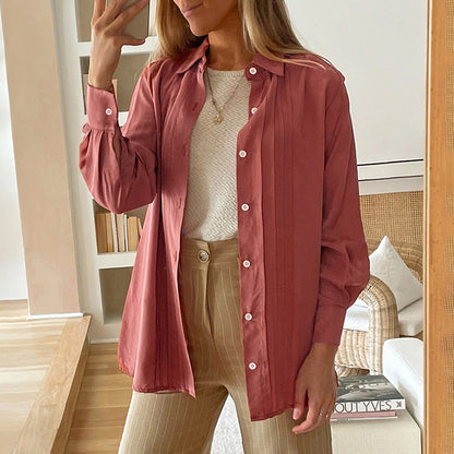 Damen Bluse Strukturiertes Design Elegante Knöpfe Norvielle