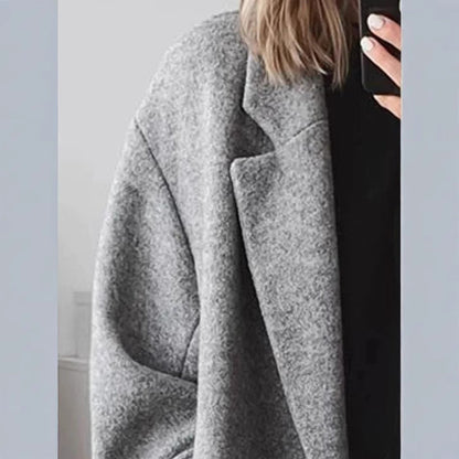 Damen Wollmantel Oversized Doppelknopfleiste Norvielle