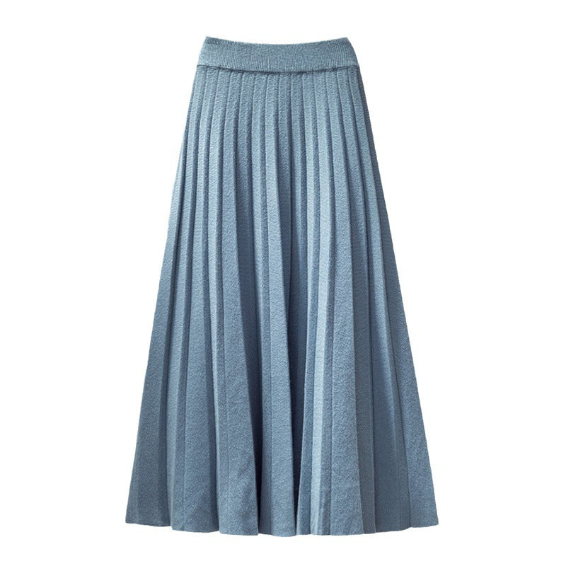 Damen Maxirock Faltenstruktur Elastischer Bund Norvielle