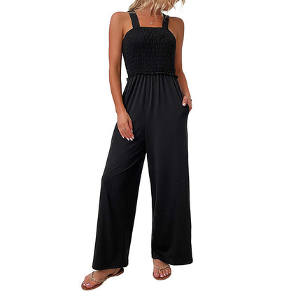 Damen Jumpsuit Elastisch Weit Bein Norvielle