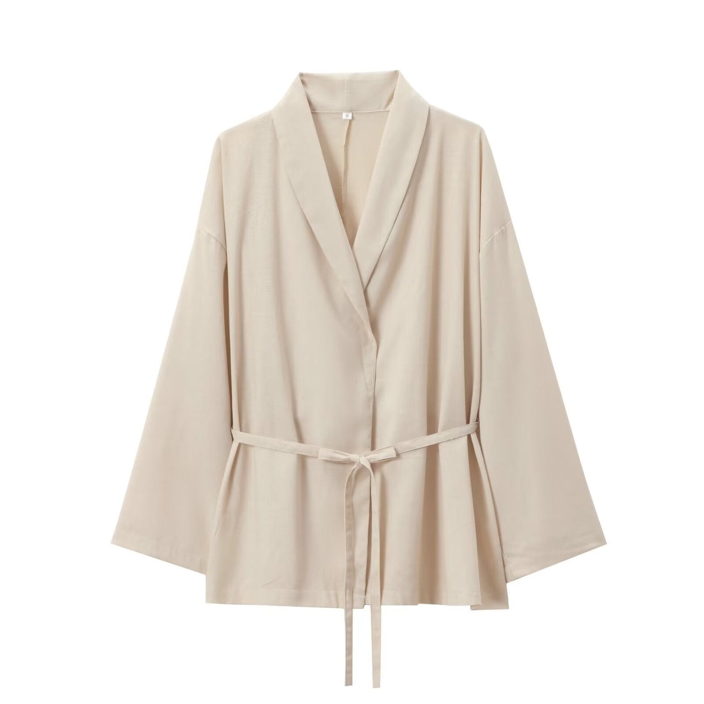Damen Zweiteiler Set mit Bindegürtel und weite Hose Modern