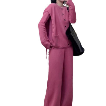 Damen Strickblazer mit Knopfverschluss und Taschen Norvielle
