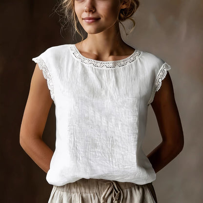 Damen Bluse Spitzenakzente Lässiger Schnitt Norvielle - Norvielle