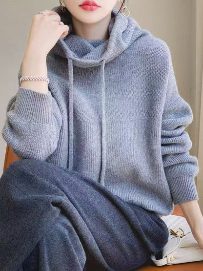 Damen Oversized Pullover Hochkragen Lässig Norvielle