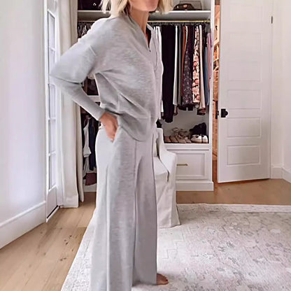 Damen Loungewear-Set V-Ausschnitt Weit Norvielle