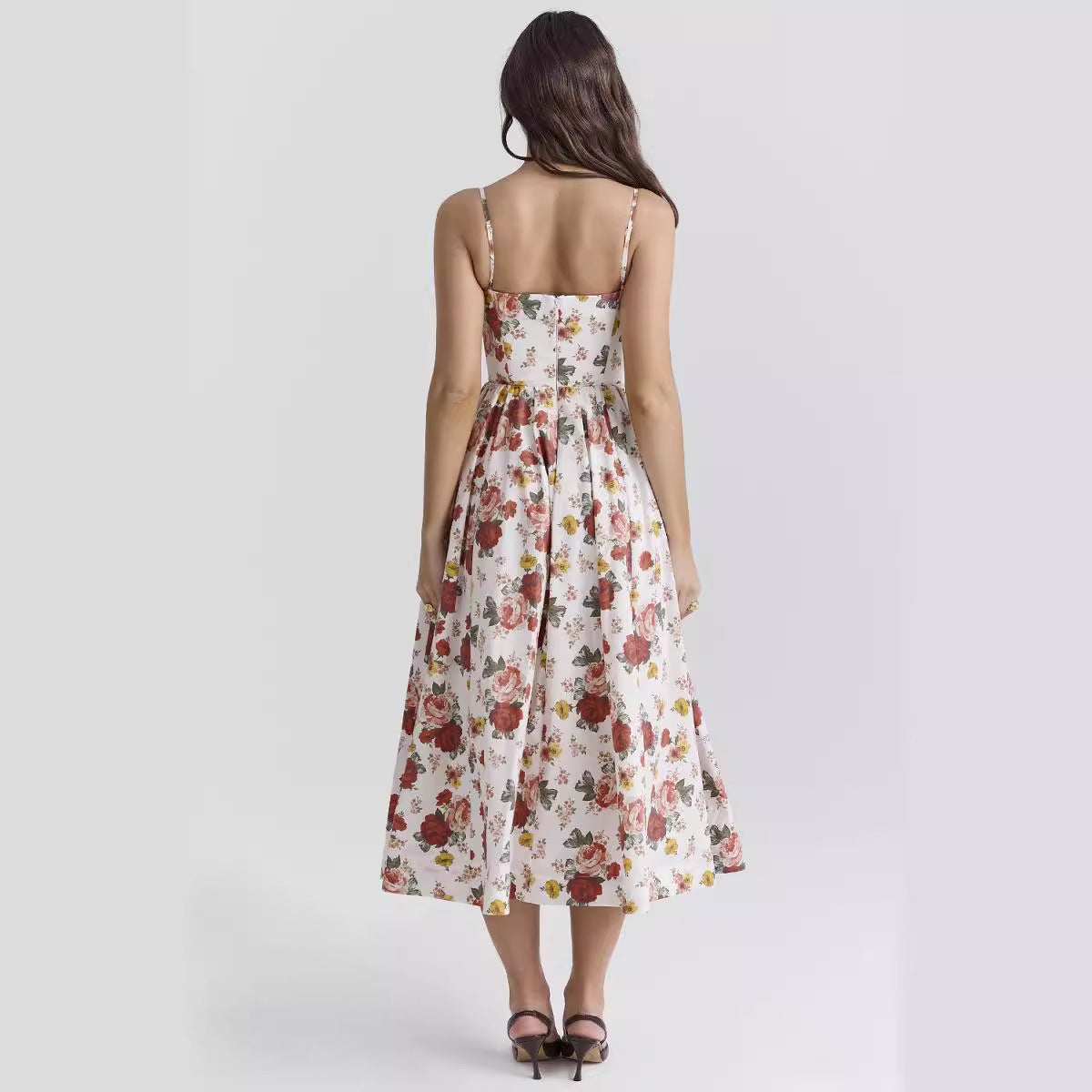 Damen Maxikleid Floralmuster Elegant