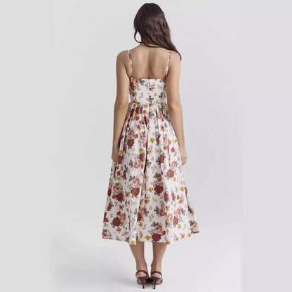 Damen Maxikleid Floralmuster Elegant