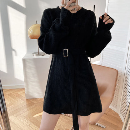 Damen Strickpullover mit Gürtel Norvielle