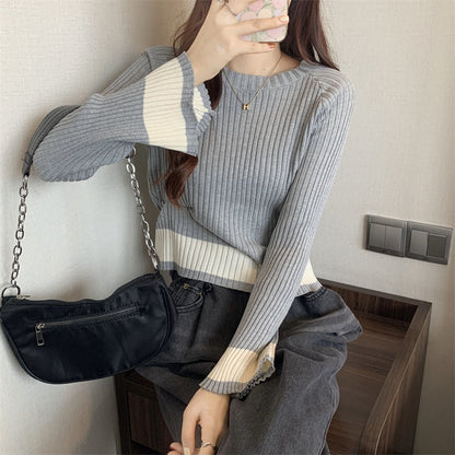 Damen Rippstrickpullover Lässiger Schnitt Norvielle