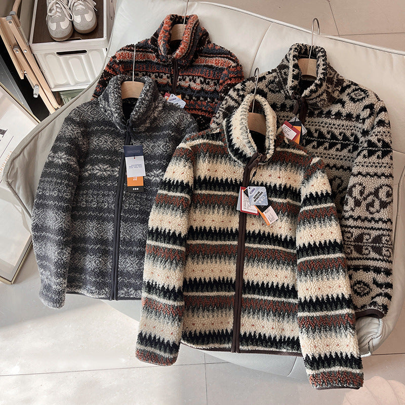 Damen Fleecejacke Hochkragen Modisches Muster Norvielle - Norvielle